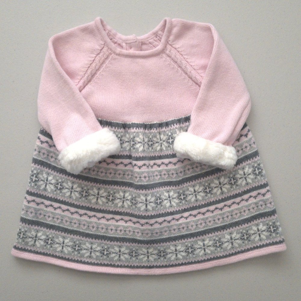 Janie and Jack Pink two tone dress for 3 to 6 months